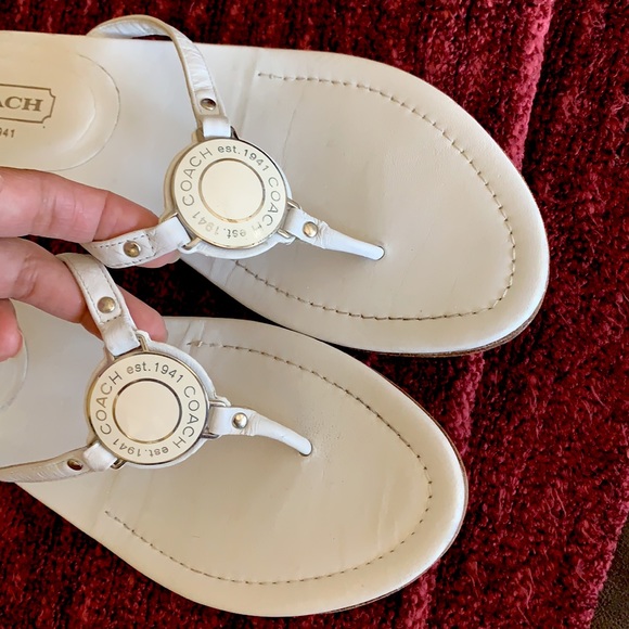 Coach Jules Made in Italy White Sandals Size 8 B - Picture 3 of 15